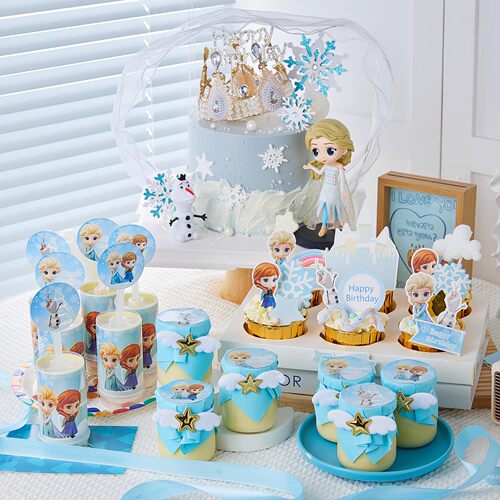 蛋糕装饰生日冰雪奇缘雪宝爱莎