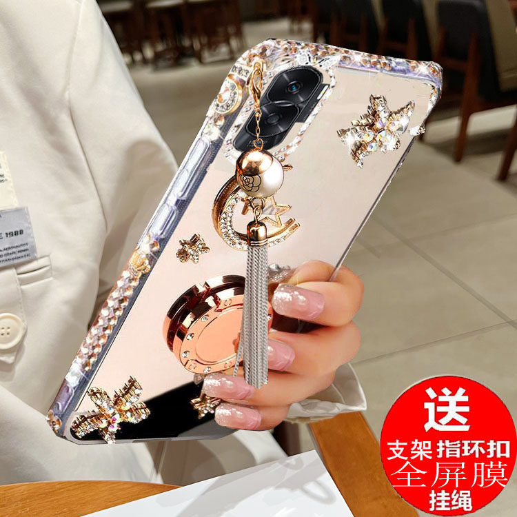 适用于华为荣耀x50i手机壳CRT一AN00硅胶镶钻honor X50i新款镜面套CRTAN防摔i5g高颜值x女款x5oi软壳ANOO网红