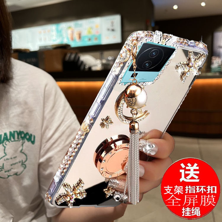 适用于vivoiQOONeo7手机壳V2231A女水钻镜面套iqooneo7se网红iqooneo7竞速版