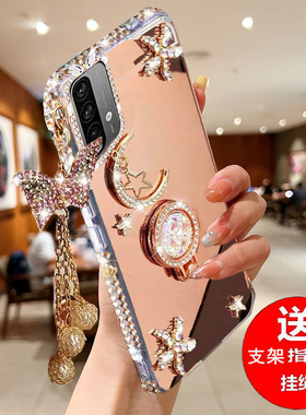 适用于小米红米Note9手机壳4G版M2010J19SC新款硅胶保护套Redminote9镜面水钻女闹特nont防摔94g九n9外壳not