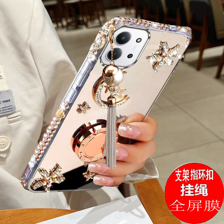 小米红米15R手机壳Redmi15R软硅胶水钻镜面女款保护套红米15r防摔