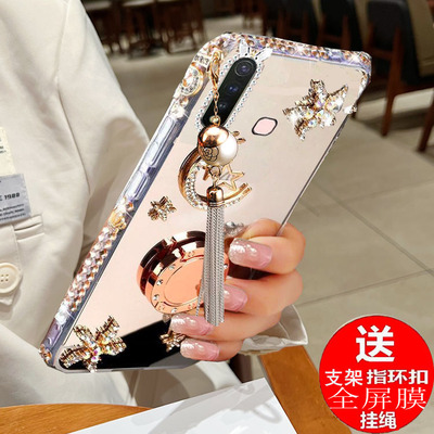 适用vivoy5s手机壳y5s水钻y19防摔套U3女软壳补妆镜子v1934A女Z5i