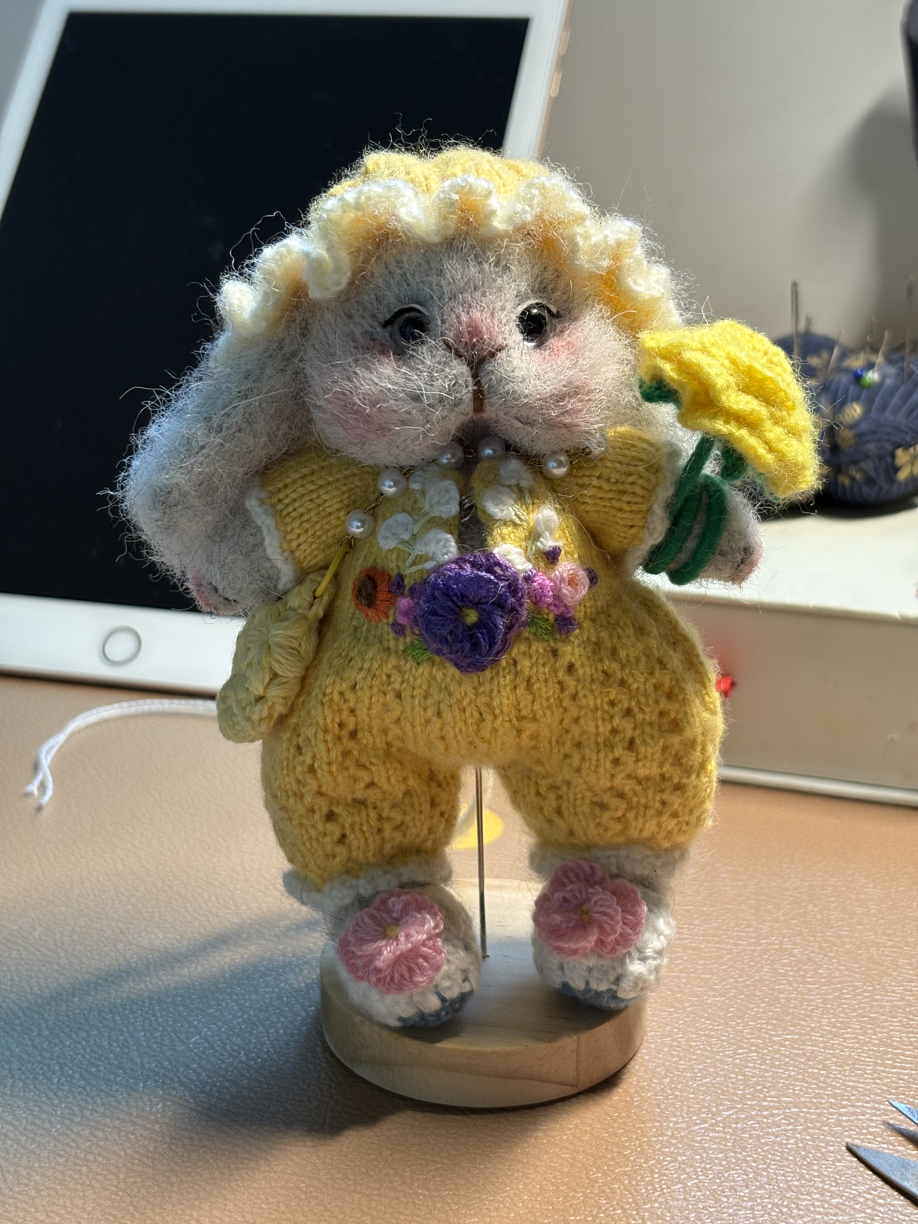 现货棒针｜手工编织甜心小兔子成品