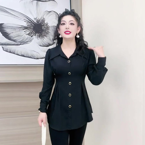 2871春装衬衫女高级感独特漂亮的上衣大码女装高端上档次衬衣显瘦