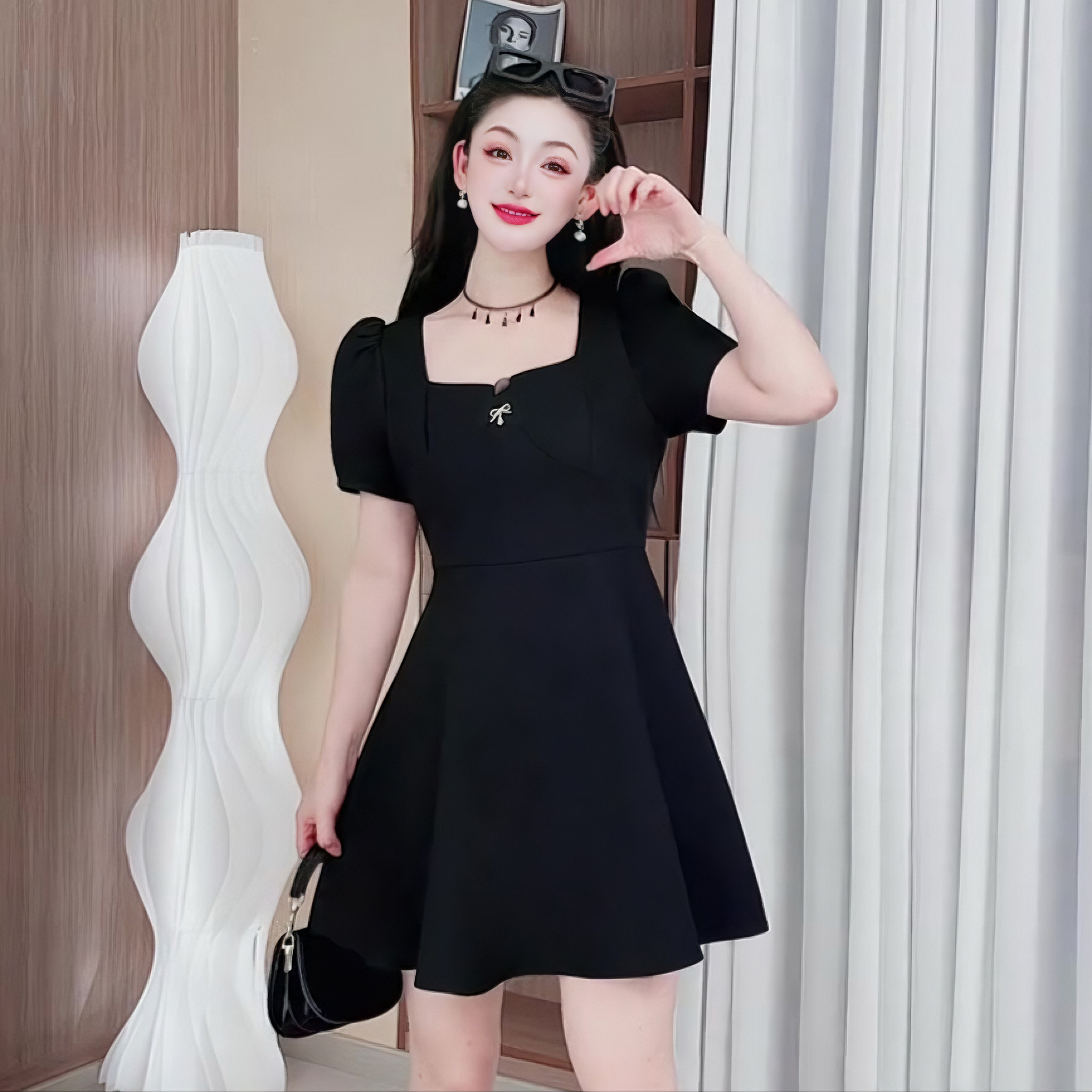 法式连衣裙大码女装气质夏季复古大码连衣裙