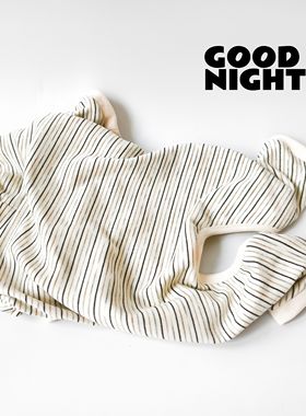 GOODNIGHT晚安法斗巴哥恶霸宠物狗狗四脚衣秋冬保暖舒适德绒条纹