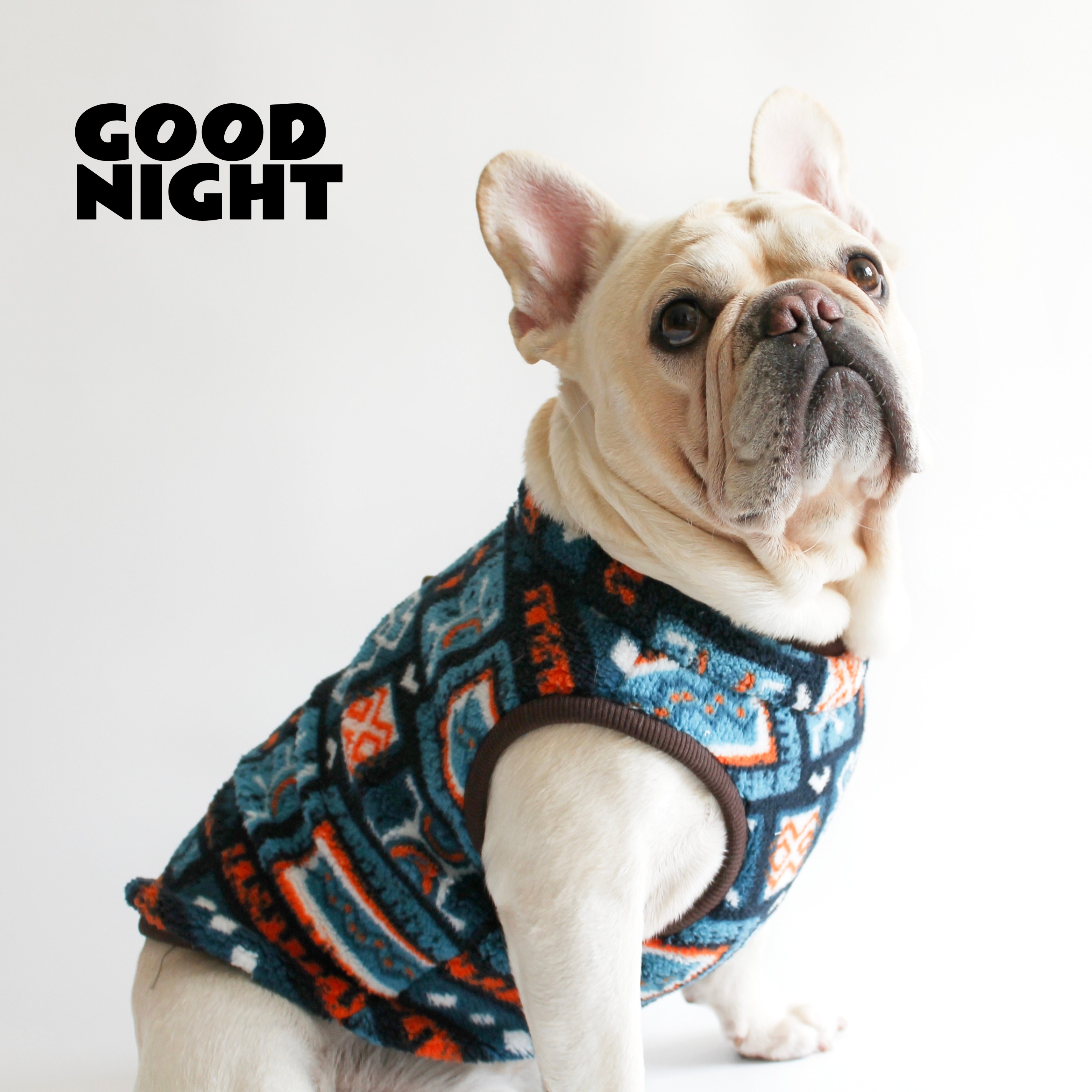 GOODNIGHT晚安法斗巴哥柯基法斗衣服秋冬狗狗衣服保暖马甲外套