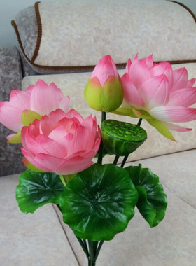 特价假花仿真睡莲落地盆景供佛