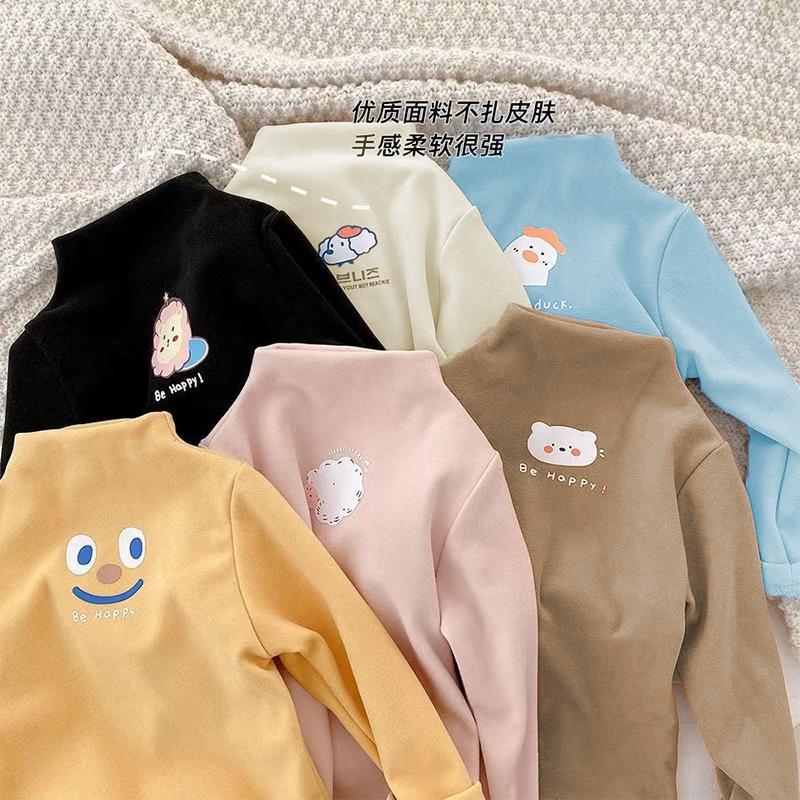 德绒儿童长袖T恤女童春秋男童打