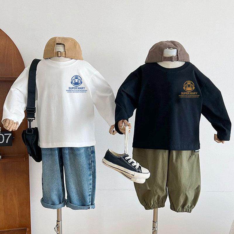 儿童春秋纯色T恤动物童趣卡通套