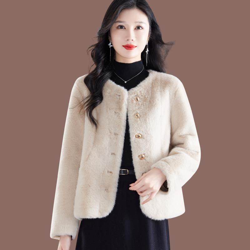 2025秋冬新款加厚水貂绒开衫短款时尚皮毛一体仿皮草毛毛外套女,女装/女士精品,皮草,淘宝优惠券,粉丝福利购,淘宝优惠卷