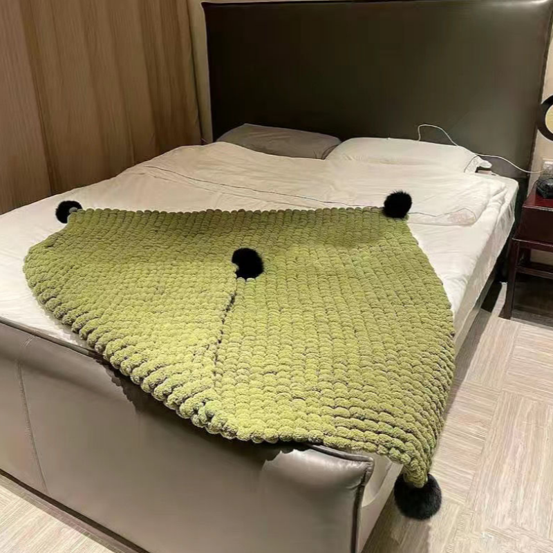 彩色毛线团大球球线编织盖毯手工diy毯子针织毛毯自制坐垫材料包