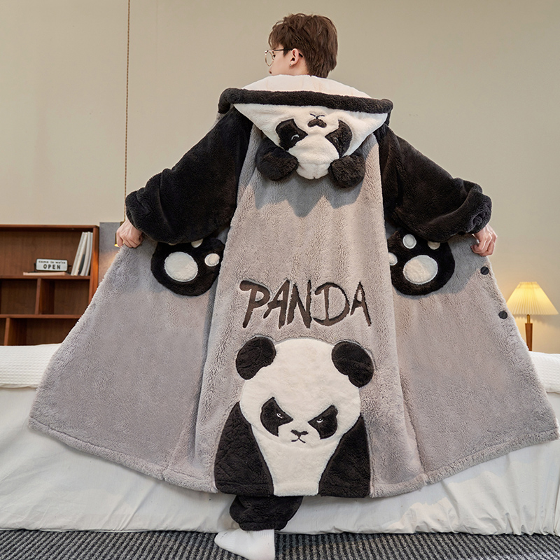 青少年男生休闲保暧男款浴袍