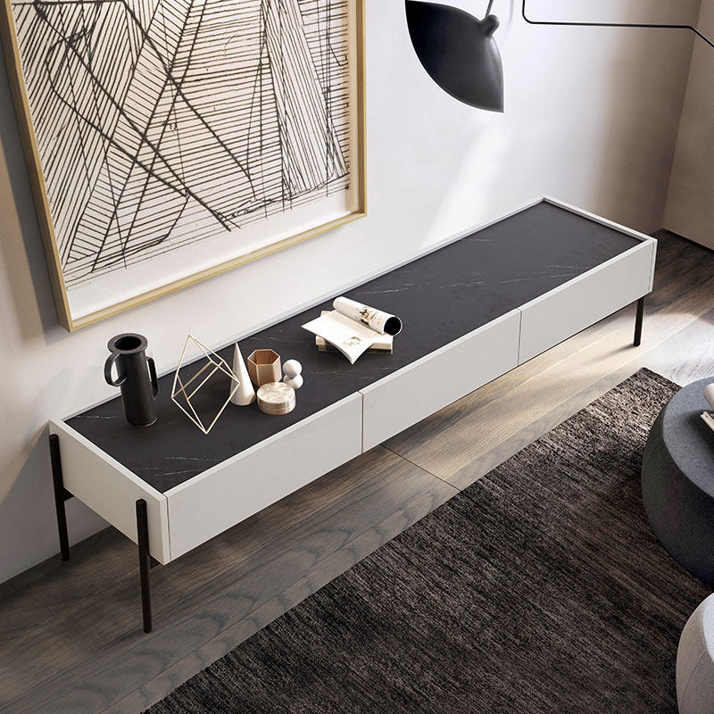 北欧电视柜茶几组合简约现代客厅电视机柜地柜大理石纹厅柜储物柜