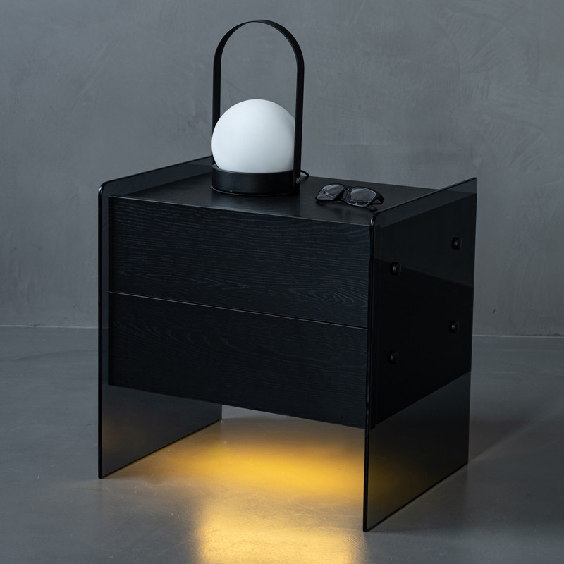 意式极简悬浮床头柜现代简约卧室床边柜北欧风智能玻璃床头收纳柜,住宅家具,床头柜,淘宝优惠券,粉丝福利购,淘宝优惠卷