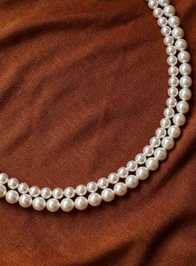 施家圆珍珠轻奢高级叠戴短款项链