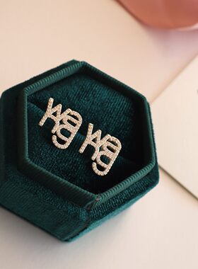 旺旺好运耳钉精致925纯银耳针复古高级黑色时尚个性新款INS风格女