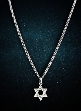 六芒星复古街头潮人风情侣项链