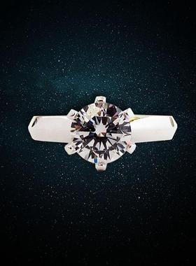 媲美真钻女高端品质六爪纯银戒指