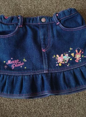 RichGirl少女日系小清新牛仔半身裙女小个子新款甜美绣花卡通短裙