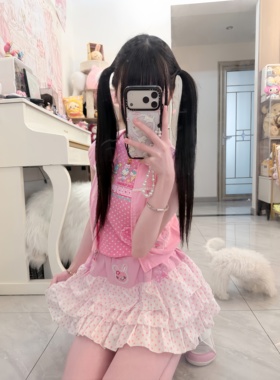 RichGirl原创日系甜美粉色波点蛋糕半身裙多层荷叶边设计蓬蓬短裙