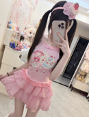 RichGirl少女原创自制女儿服蛋糕兔兔蝴蝶结上衣冰淇淋刺绣蛋糕裙