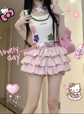 RichGirl蓬蓬裙百搭原宿亚比风y2k南瓜粉色短裙纯欲立体蛋糕裙裤