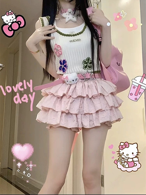 RichGirl蓬蓬裙百搭原宿亚比风y2k南瓜粉色短裙纯欲立体蛋糕裙裤