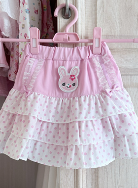RichGirl少女原创自制女儿服日系软妹可爱波点兔兔刺绣蛋糕裙