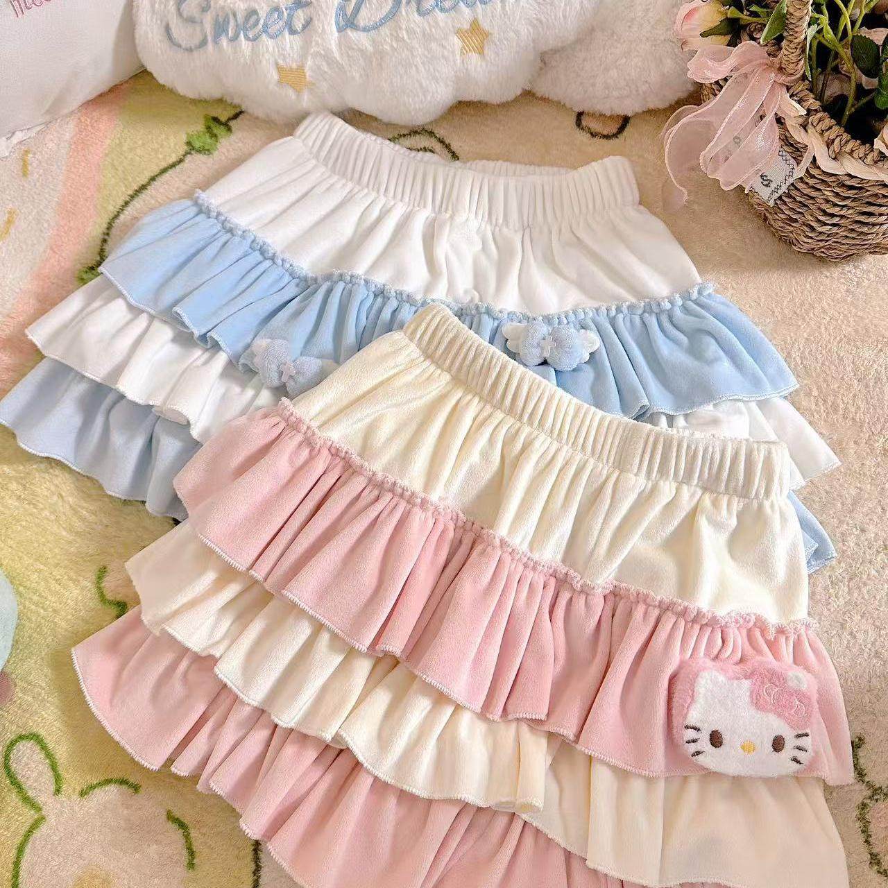 RichGirl少女原创【甜蜜双重奏】荷叶边甜美可爱百搭蓬蓬裙蛋糕裙