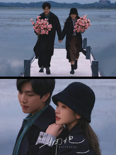 写真服装 影楼新款 主题电影胶片感画报黑风衣小众婚纱情侣旅拍便装