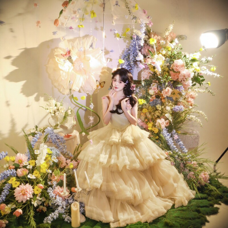法式甜美公主蛋糕裙摄影服