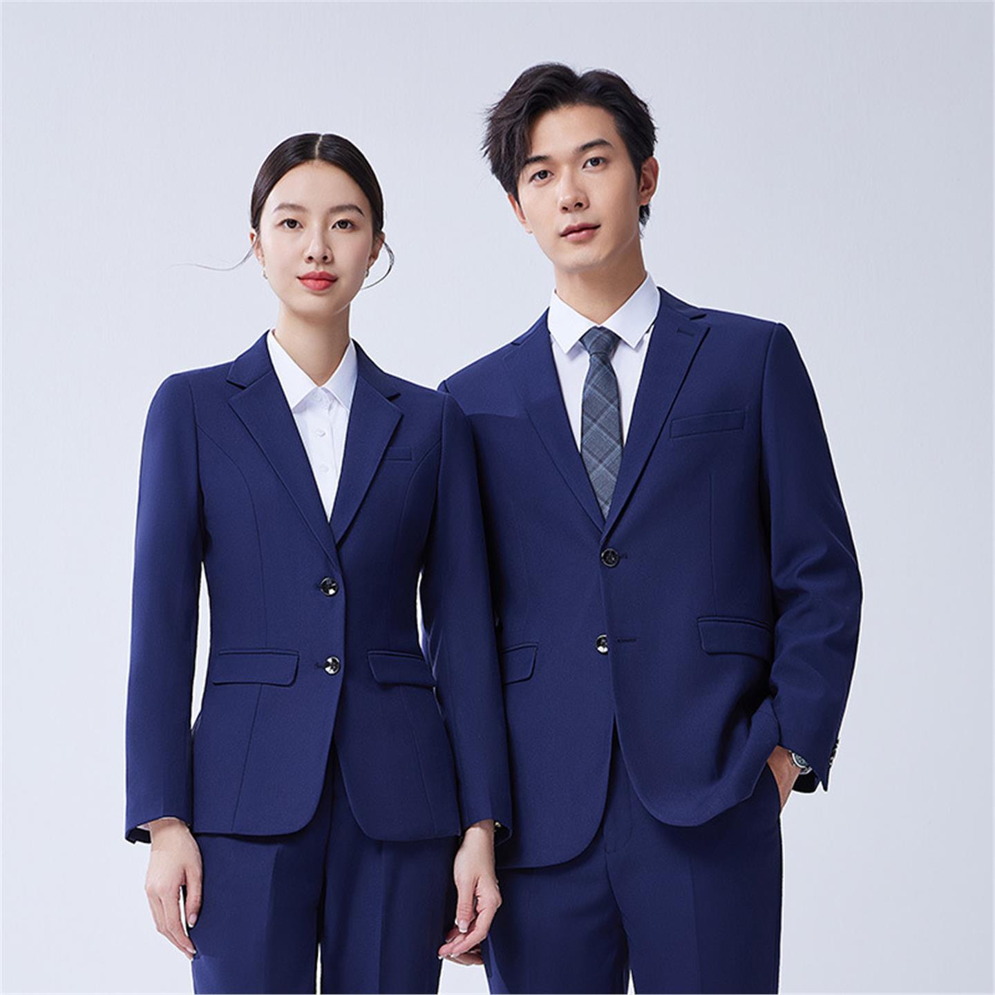 男女同款职业西服套装商务正装教师销售工装秋冬款西装修身工作服
