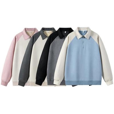 春秋季卫衣男士2025新款翻领麂皮绒卫衣男女款套头上衣服