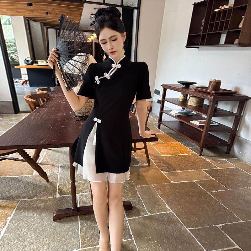 复古改良中国风旗袍套装足浴洗浴桑拿技师工作服套装新款美容院