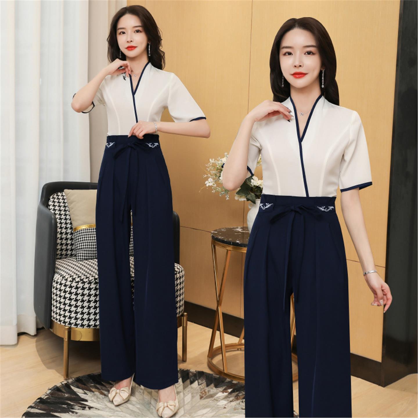 美容院美容师工作服女足疗足浴spa养生馆会所技师服套装一件代付