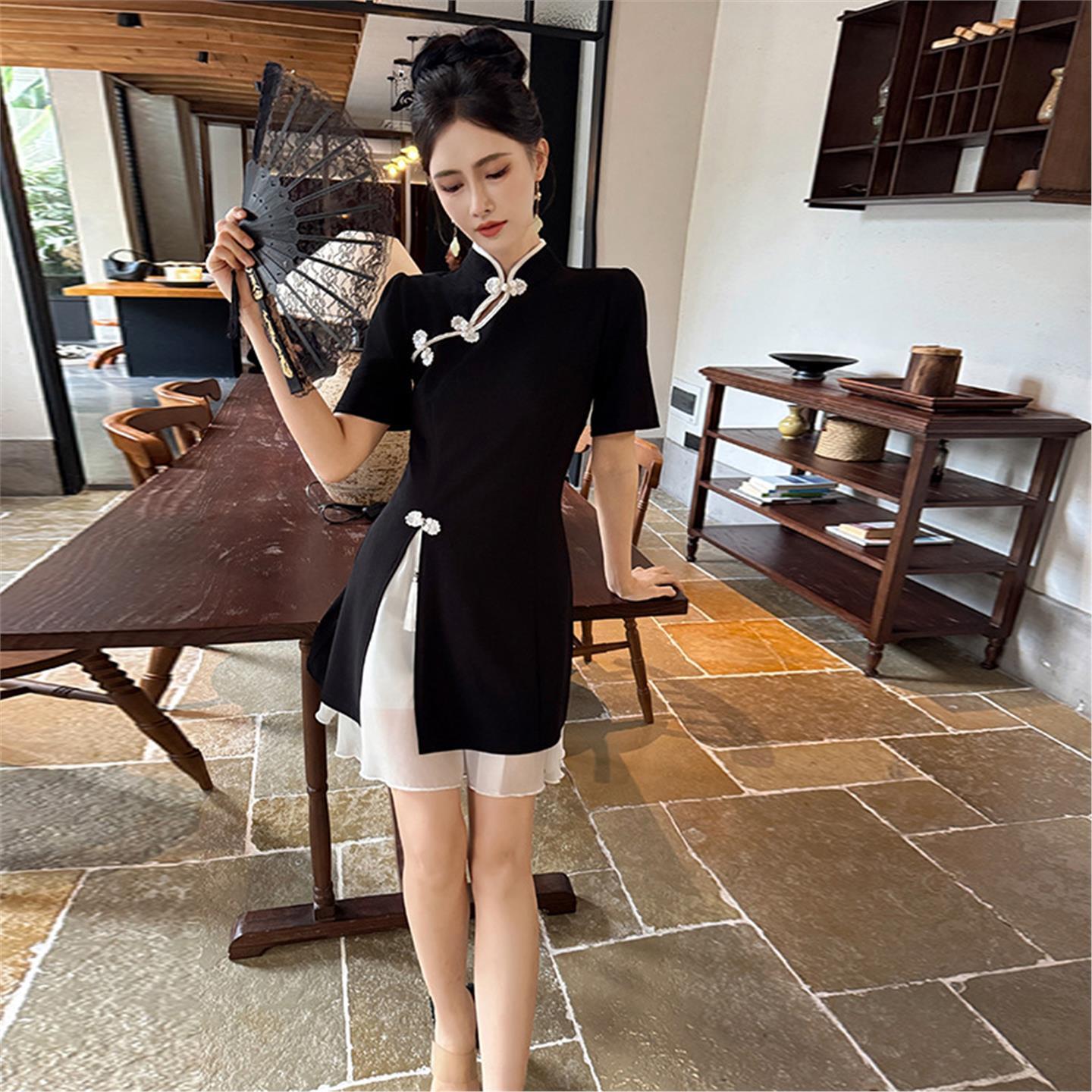 复古改良中国风袍套装足浴洗浴桑拿技师工作服套装新款美容院