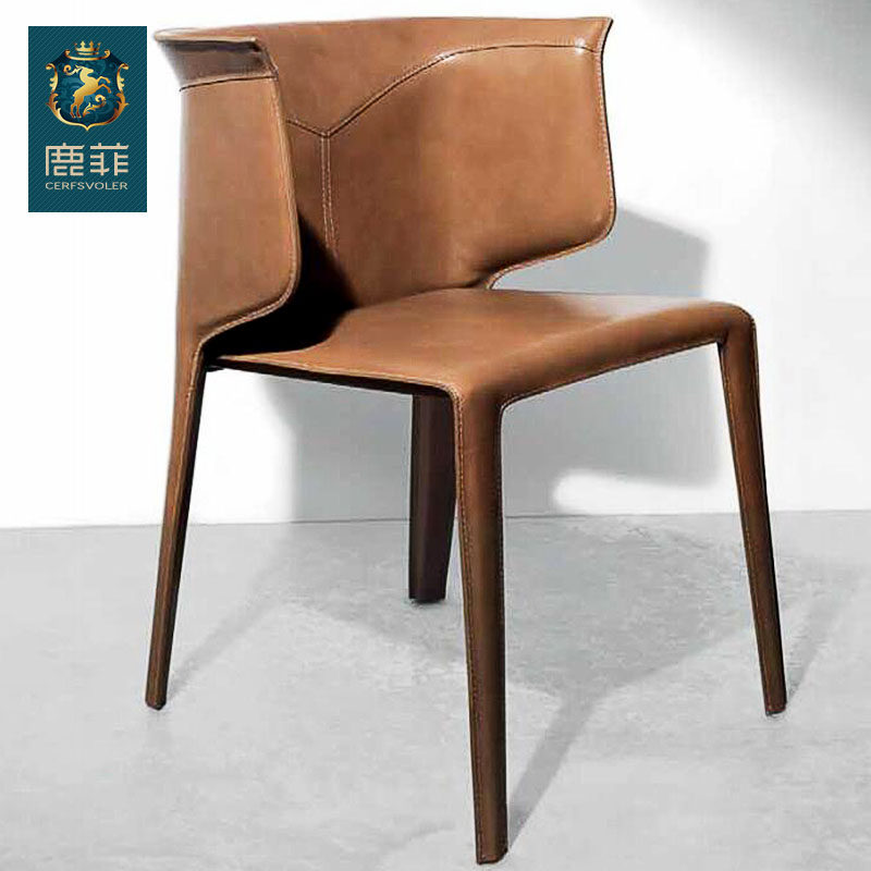 鹿菲艺术家具定制生产新品意式维秀娜实木皮质餐厅餐椅休闲椅靠椅|ruв категории жилой мебели, места категории, Председатель класса, обычный стул - от Buy2taobao.com для оказания профессиональной услуги покупки агента Taobao