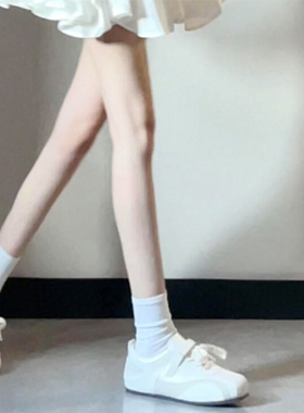 真皮~芭蕾德训鞋女2026春新款百搭小白鞋运动玛丽珍休闲运动板鞋