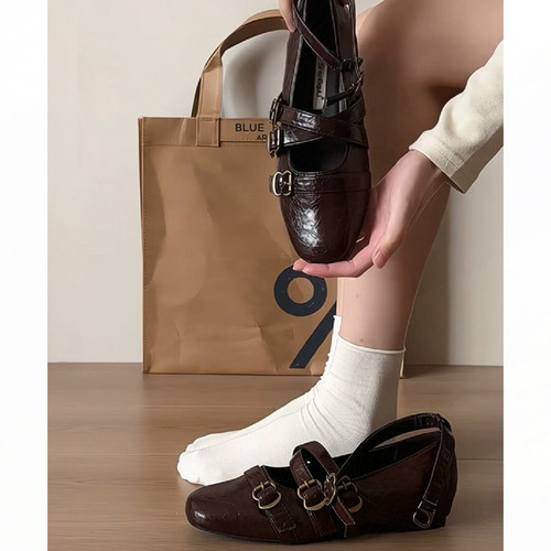 玛丽珍芭蕾鞋女法式蝴蝶结圆头