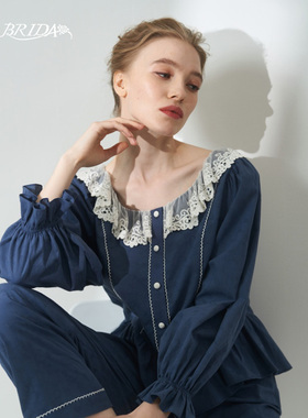 CA BRIDA【往事情怀】推荐复古荷叶领棉可外穿女家居睡衣套M716AB