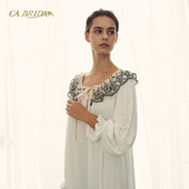 莫代尔圆领法式 裸感家居睡眠睡裙L902 爆款 推荐 BRIDA 黑玫瑰