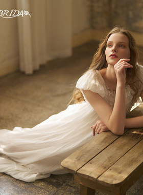 CA BRIDA【夏日告白】新品仙女风法式复古泡泡袖公主短袖睡裙P119