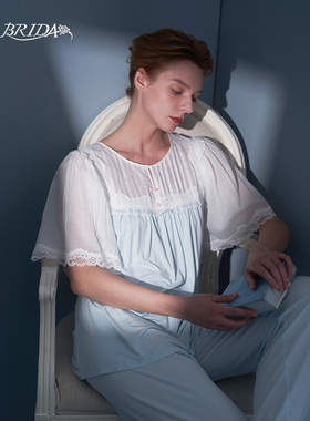 CA BRIDA【清风】折扣推荐法式圆领短袖莫代尔裸感睡衣套N4C209AB