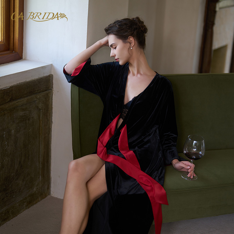 CABRIDA嘉德丽亚丝绒女法式系带