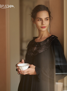 CA BRIDA【微醺诗意】秋季新品法式collerette皱领莫代尔睡裙O816