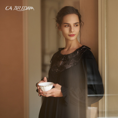 CA BRIDA【微醺诗意】秋季新品法式collerette皱领莫代尔睡裙O816