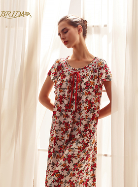 CA BRIDA嘉德丽亚【夏日小花】高弹印花凉感家居服睡裙CLS4K316C2