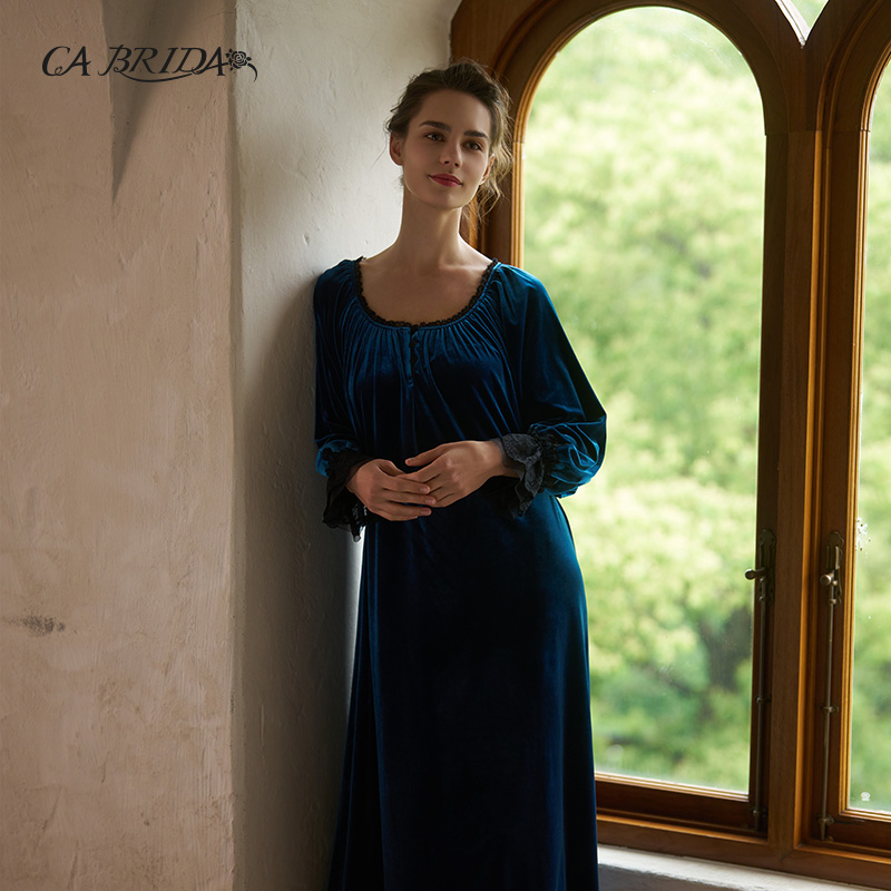 睡裙CABRIDA/嘉德丽亚丝绒法式