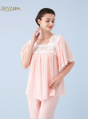 CA BRIDA嘉德丽亚【春之梦】折扣法式方领短袖超柔睡衣套M4B210AB